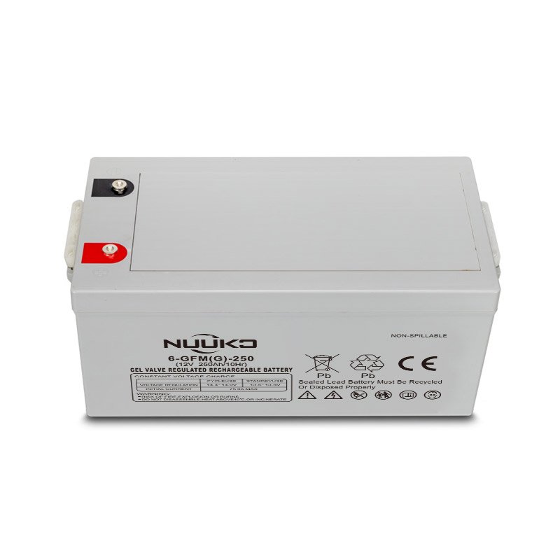 2023 NUUKO High Quality 12v 150ah 200ah 250ah GEL battery for solar panel battery system Deep Cycle Lead Acid Battery China 58KG