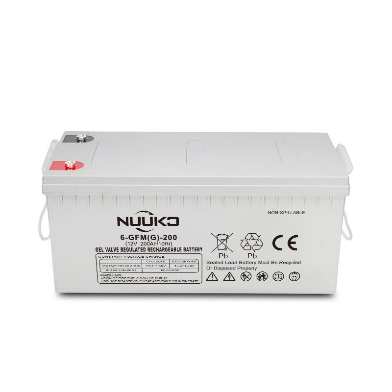 2023 NUUKO High Quality 12v 150ah 200ah 250ah GEL battery for solar panel battery system Deep Cycle Lead Acid Battery China 58KG
