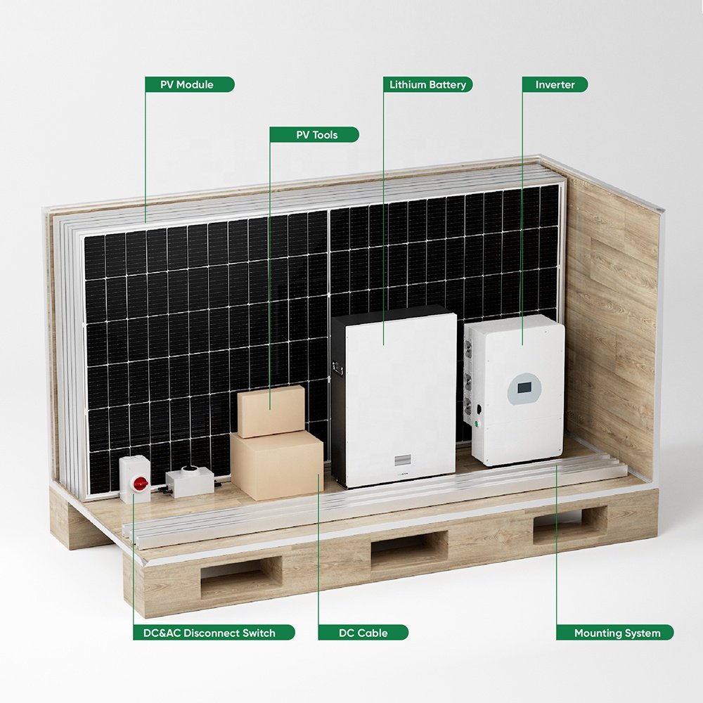 Solar Energy Power Storage Systems 5Kw 10Kw 30Kw Hybrid Solar Panels System Set For Home 20Kw Complete