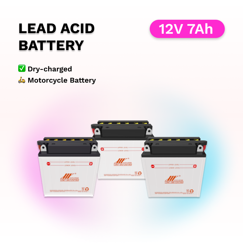 12V 7Ah lead acid battery OEM motorcycle dry-charged battery SUPOWER 12N7-3A 12N7-3B 12N7-4A