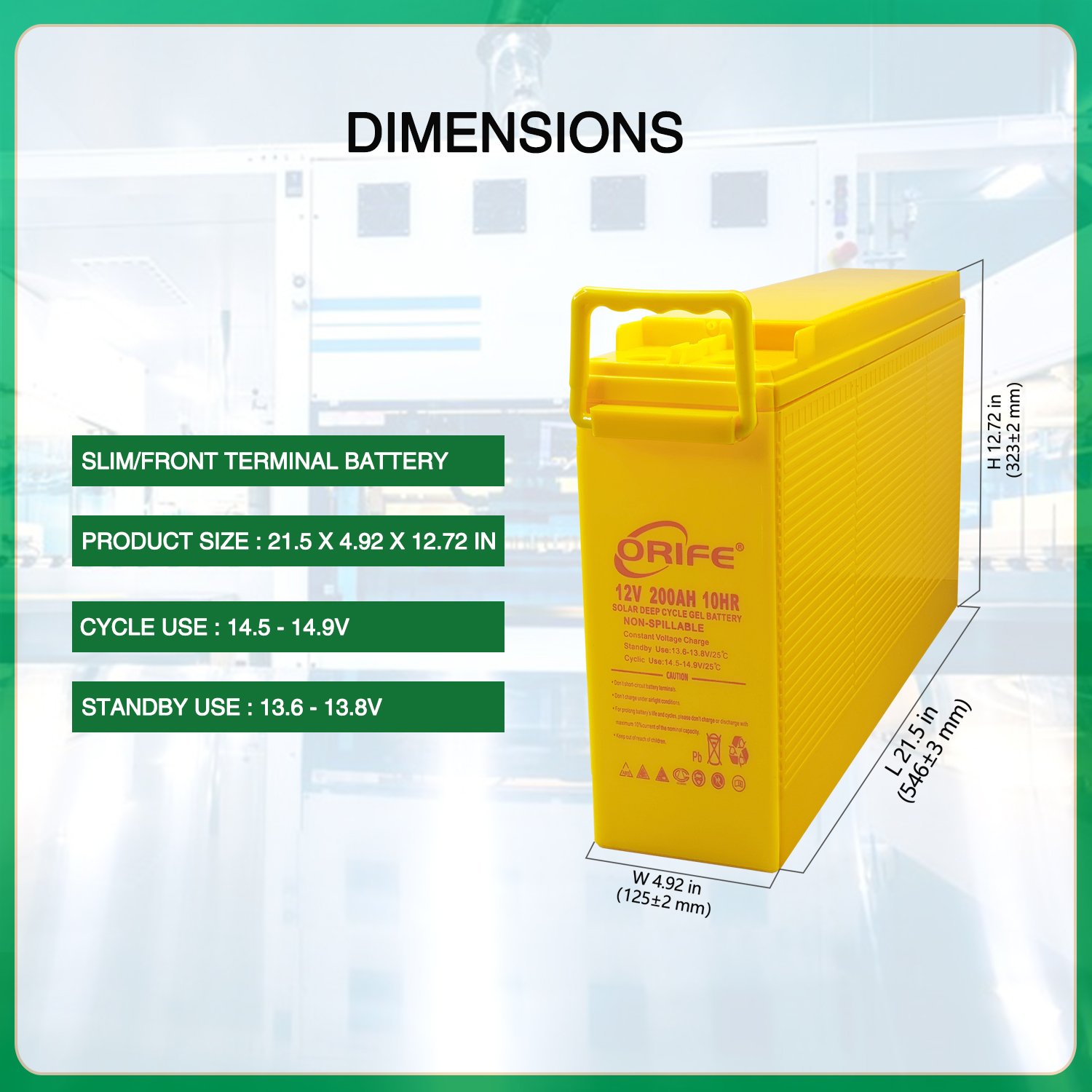 Factory OEM accumulator sealed lead acid 12v 200ah front terminal battery case