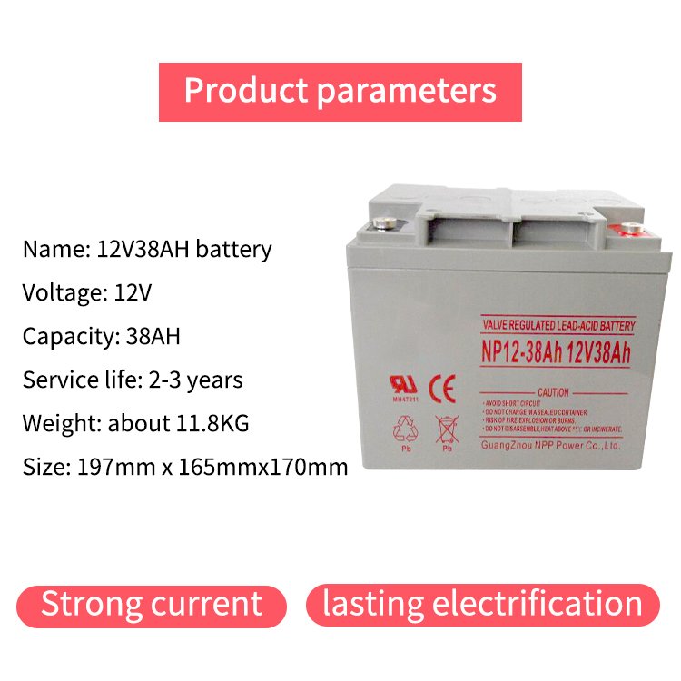 Manufacturer supply Deep Cycle Solar Storage 12V38AH battery 12 Volt Rechargeable 12v 38ah lead acid battery for UPS