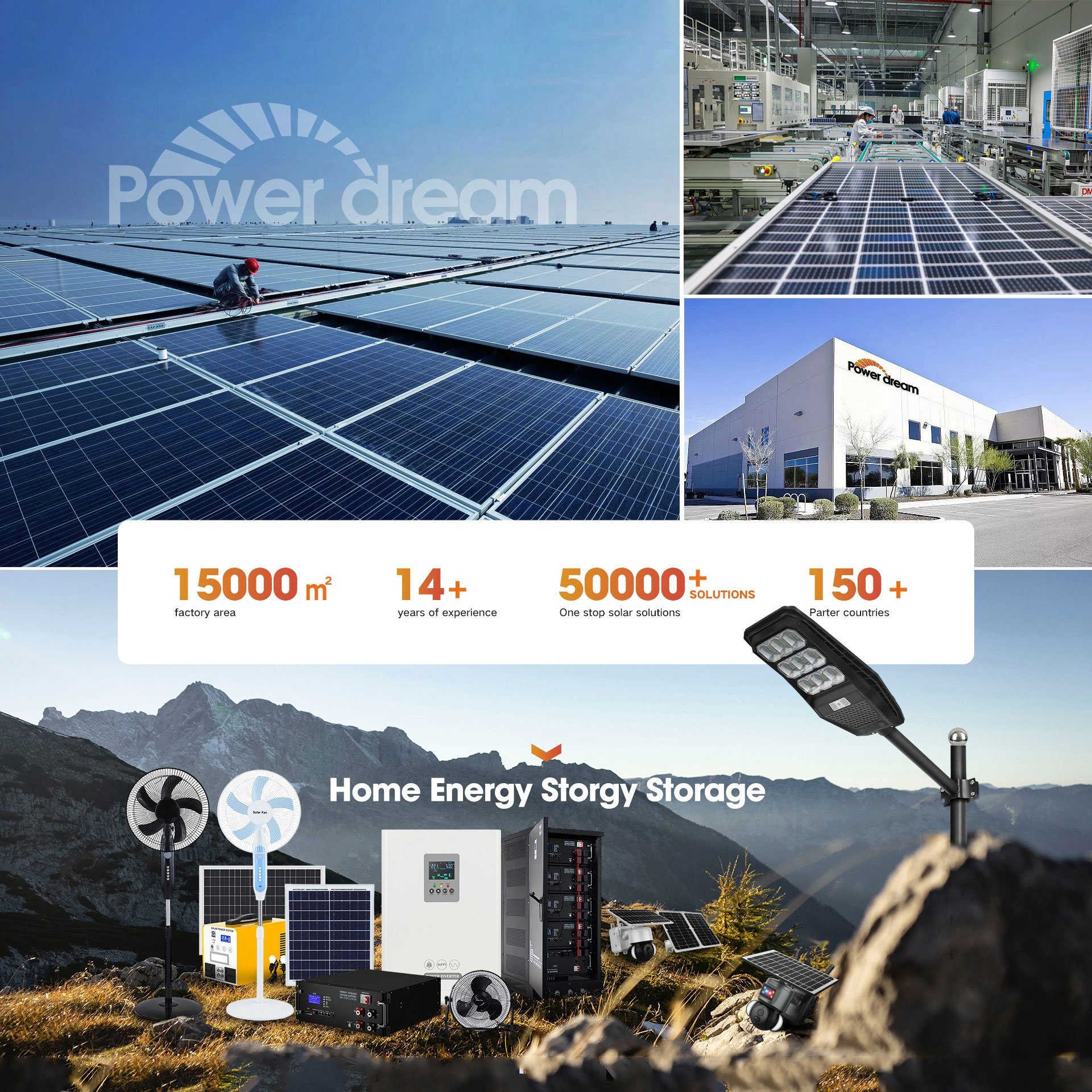 Power Dream 10KW Off Grid System Solar Inverter Ev Charger On Grid Solar System With Battery