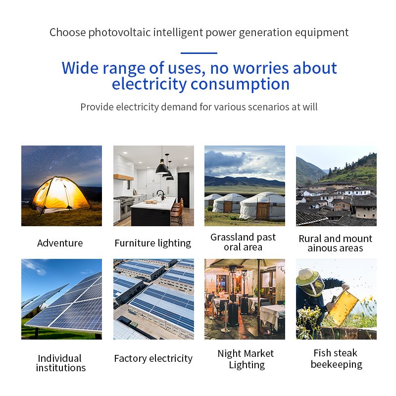 Whole House 220V 1000W 2000W Portable Solar Power Generator Running Solar Power System for Home solar systems