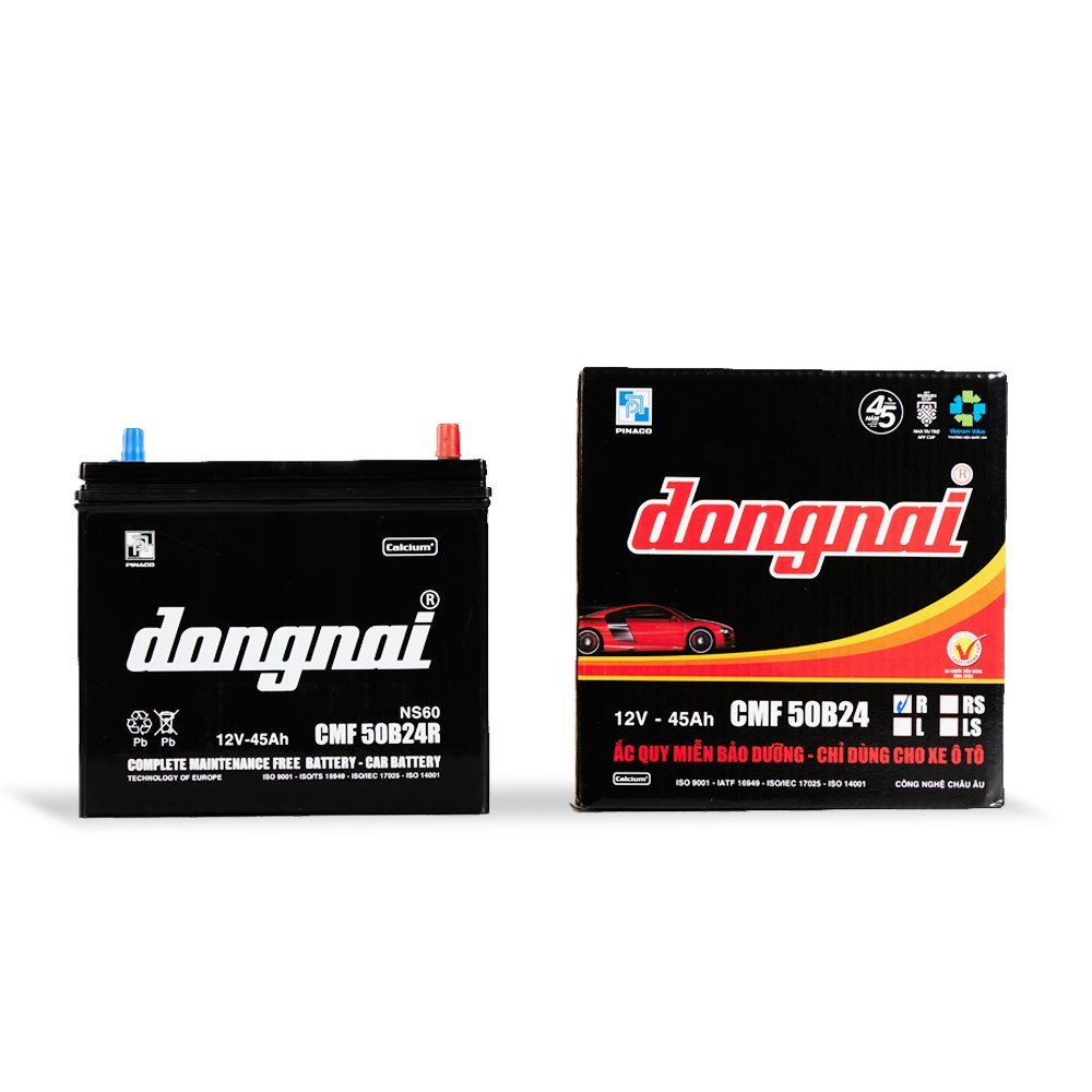 CMF 50B24R High Quality 12V-45Ah Lead Acid Automotive Car Battery Sealed Type Dongnai Maintenance Free Made in Vietnam