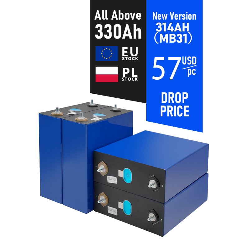SZXUBA 8000 Cycles 3.2V 314AH MB31 280ah 330ah Prismatic Lifepo4 Batteries Lithium Ion Battery 48V 314Ah Box Shell Kit