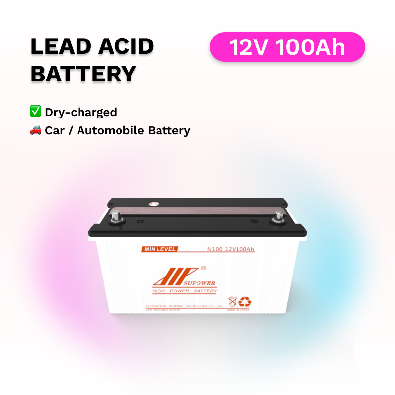 12V 100Ah lead acid battery OEM car dry-charged battery SUPOWER N100 N100L