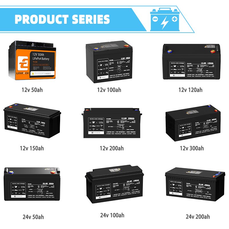 solar lithium battery for RV camping 12v 24v 36v 50ah 100ah 120ah 200ah 300ah ithium lifepo4 akku home energy storage battery