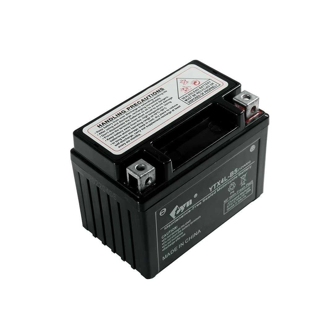 motorcycle battery 12V4AH 12v5ah YTX4A-BS YTX5L-BS Maintenance free long life lead acid battery