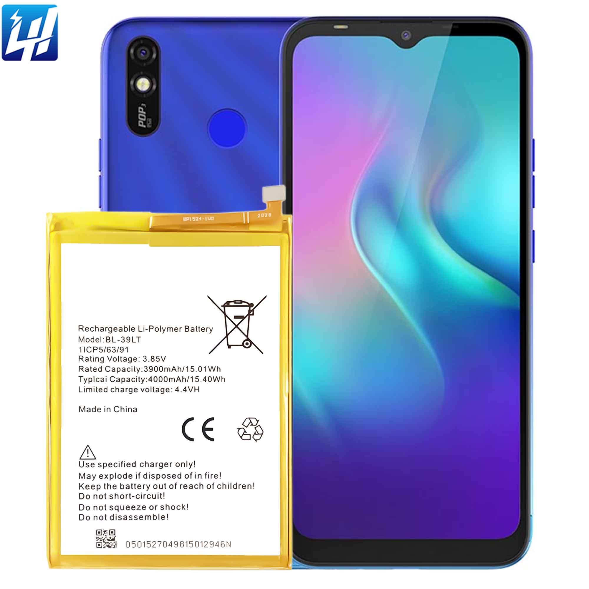 Cell phone battery for Tecno Spark 4 KC2 Spark 4 Lite KC8 Pop 3 Plus BB4 battery BL-39LT lithium ion batteries