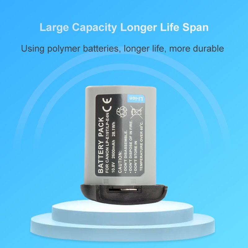 10.8V 2600mAh LP-E19 Rechargeable Digital Battery LPE19 Lithium-ion Batteries for Canon R3 1DX 1DC 1D3/4 1DS3 1D Mark ll Cameras