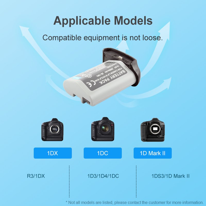 10.8V 2600mAh LP-E19 Rechargeable Digital Battery LPE19 Lithium-ion Batteries for Canon R3 1DX 1DC 1D3/4 1DS3 1D Mark ll Cameras