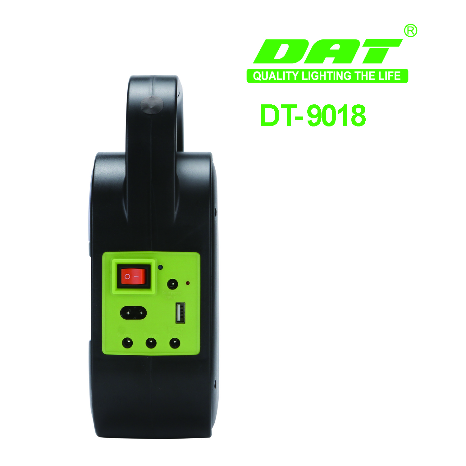 DT-9018 DAT AC to DC solar system lighting solar energy system with three bulbs solar power bank solar light