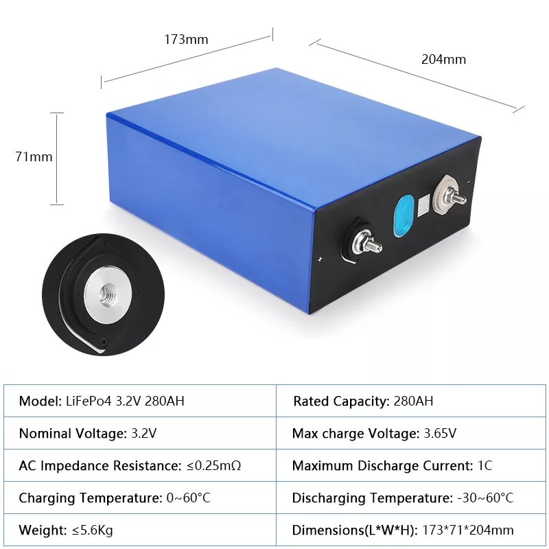 AUXO portable power station lifepo4 lithium battery 3.2v 200ah ev 280ah lifepo4 prismatic battery cell 3.2v 100ah lf280k