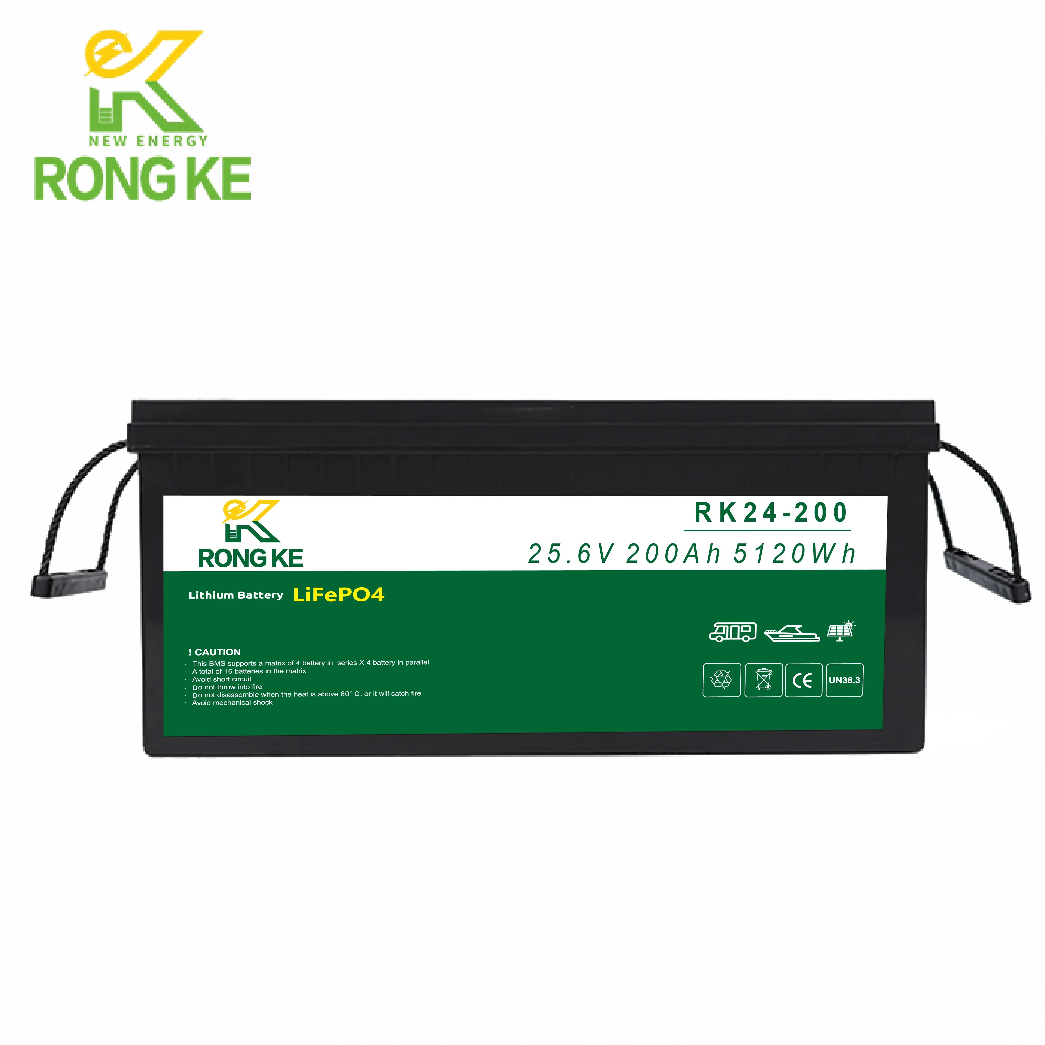 Brand New Deep Cycle 24V 200Ah Rechargeable LifePO4 Cells Pack Energy Storage Lithium Ion Batteries Replace Lead-acid Batteries