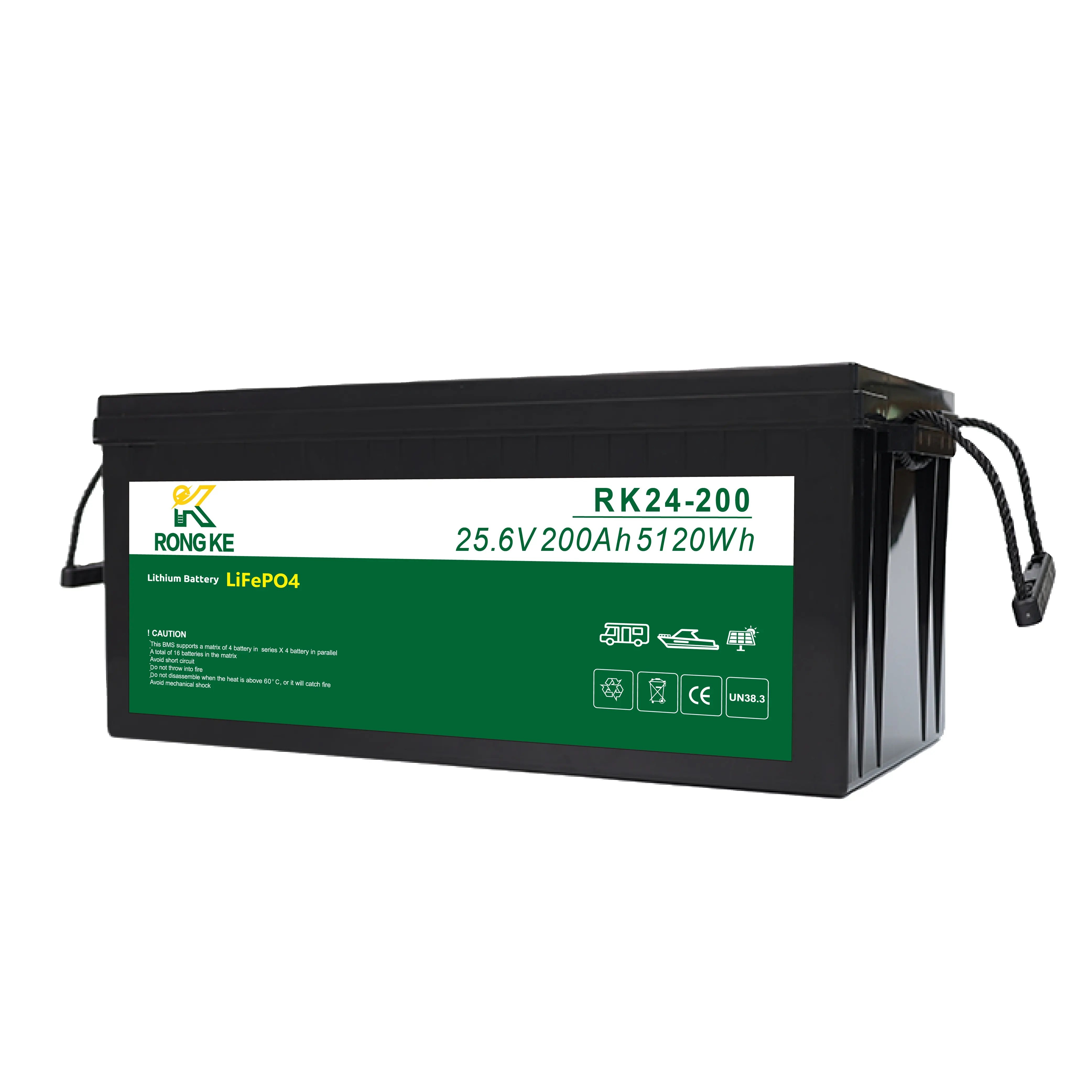 Brand New Deep Cycle 24V 200Ah Rechargeable LifePO4 Cells Pack Energy Storage Lithium Ion Batteries Replace Lead-acid Batteries