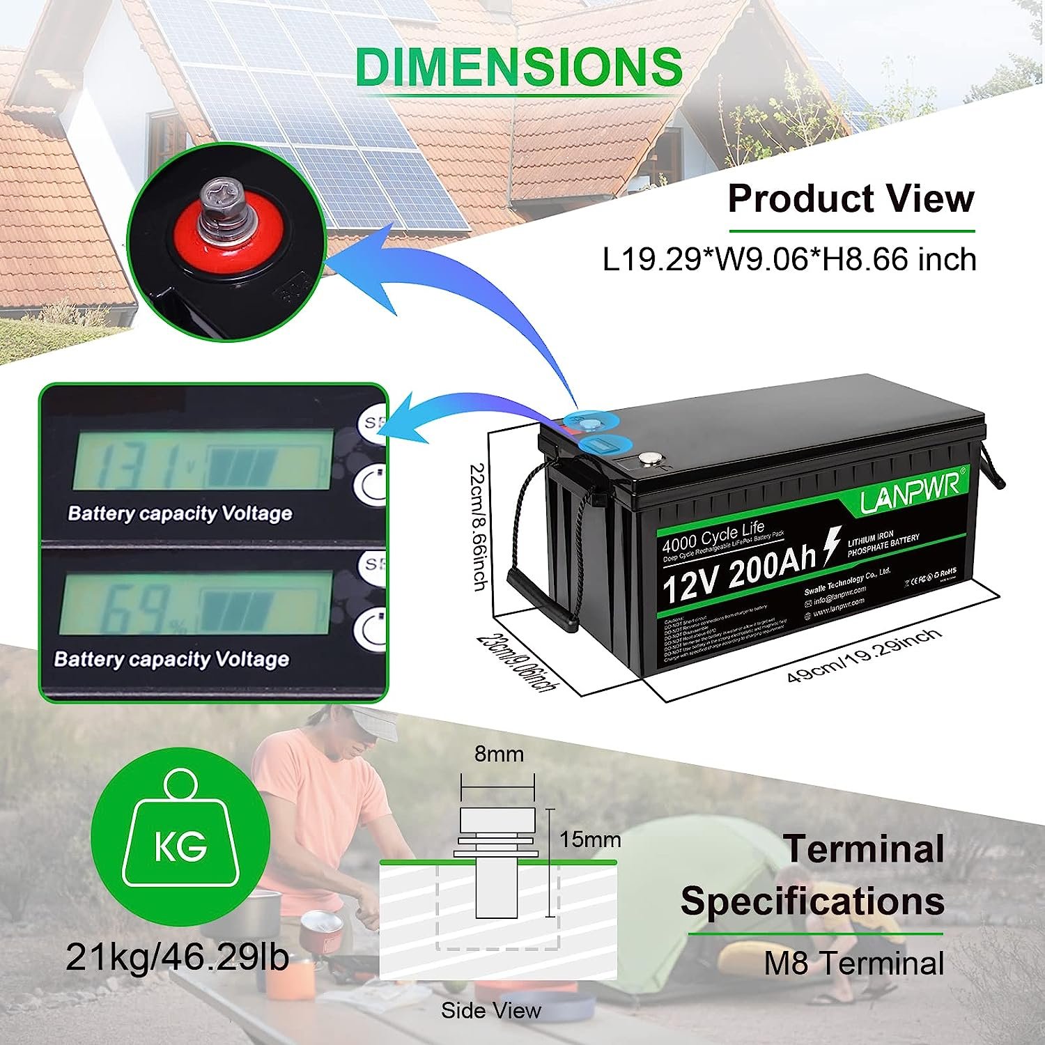 12V 200Ah New Design Deep Cycle Rechargeable Lithium Iron Phosphate Battery lifepo4