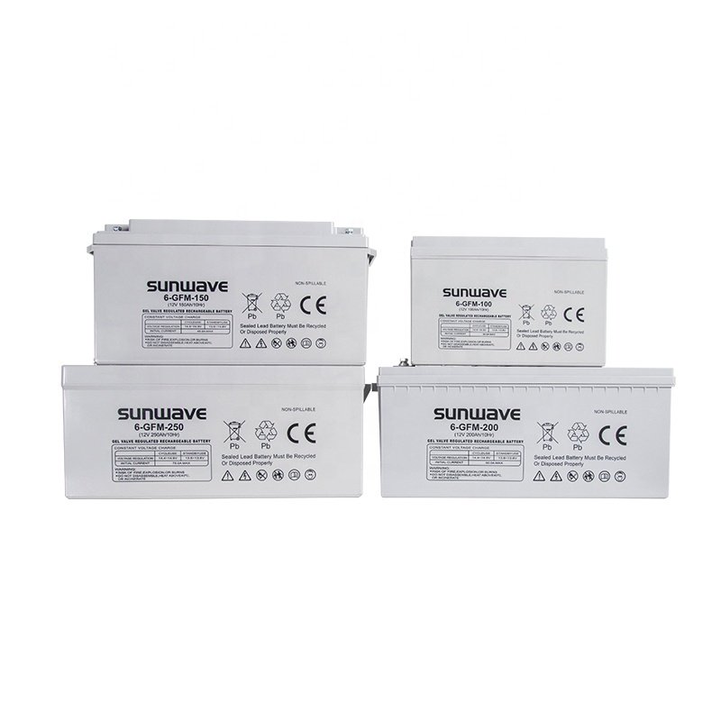 Sunwave Manufacturer Battery 12V 250Ah 200ah 150ah 100ah Gel Batteries Agm Lead Acid Battery