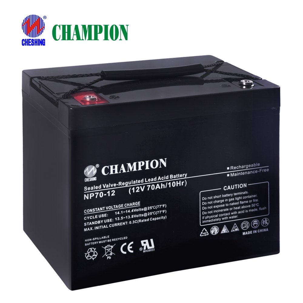Champion High Quality Life Long Gel Battery Suitable For Home Solar System 12v 70ah Lead Acid Battery 2 Years