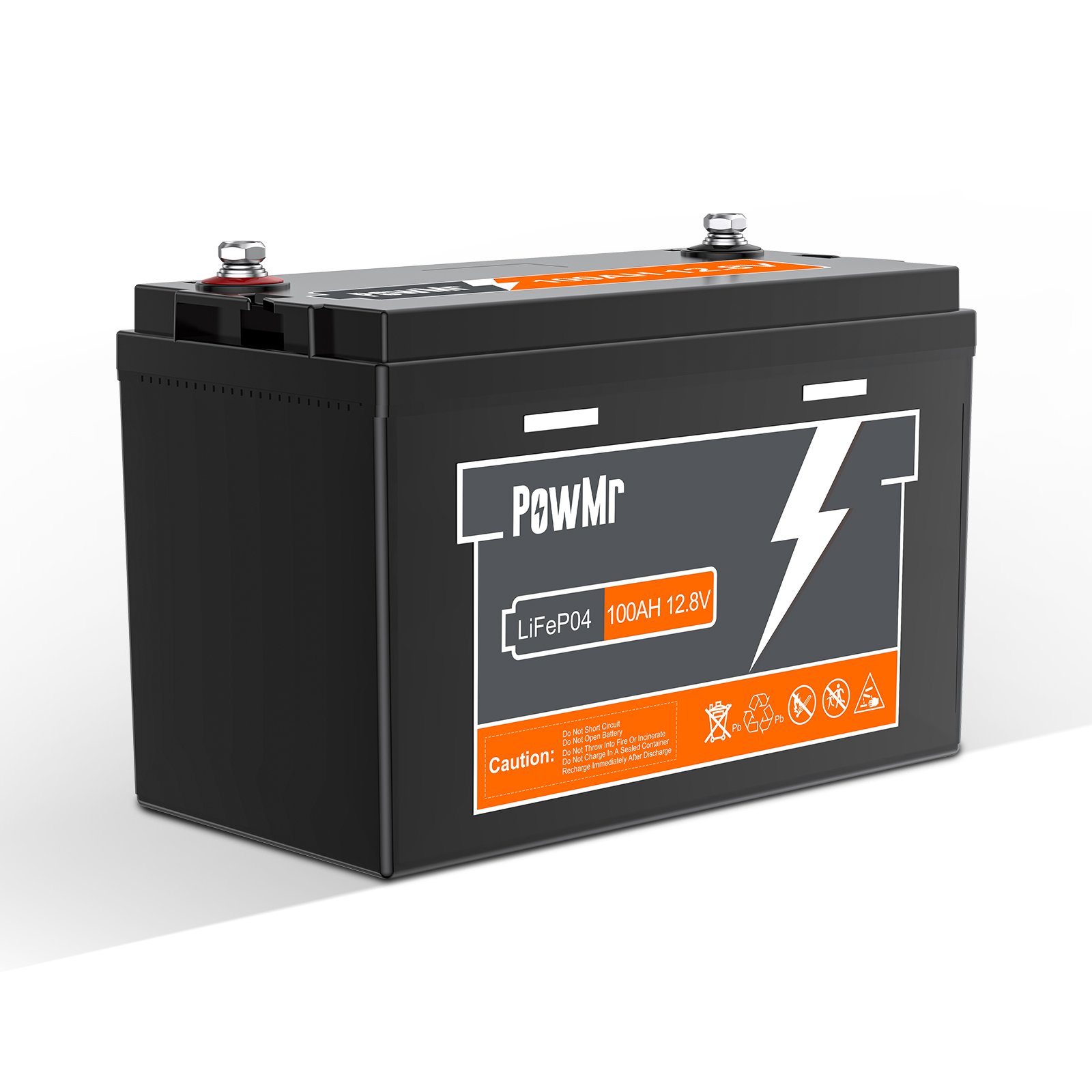 PowMr High quality 100AH 12.8V 12V Supports 4 in series IP65 Energy Storage Lithium ion LiFePO4 Solar Battery