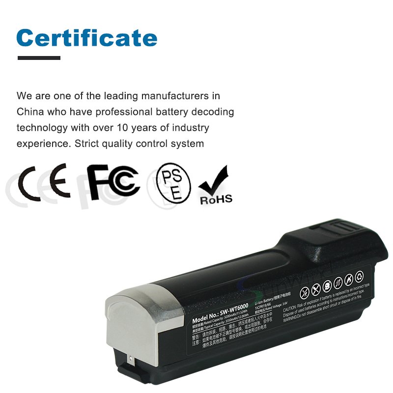 OEM NEW Zebra Rs6000 WT6000 PDA Battery BTRY-NWTRS-33MA-01 BT000262A01 SWLB Wearable Mobile Scanner Symbol Battery