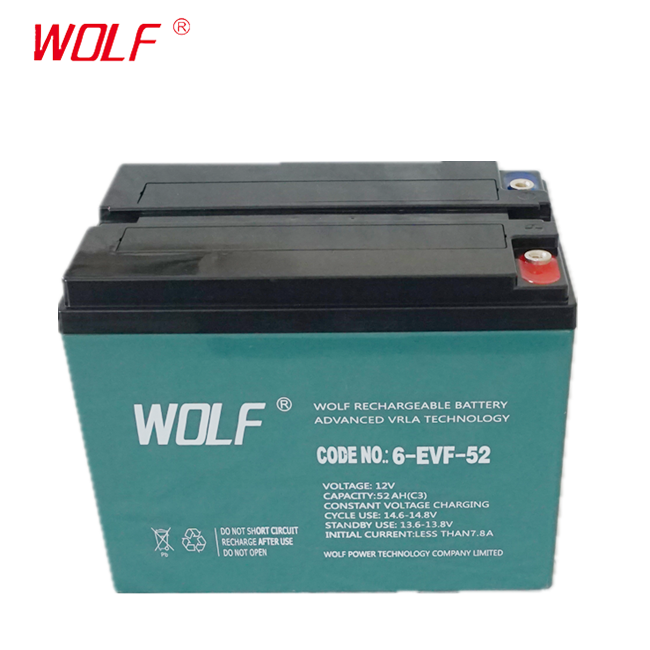 China manufactures 36v 48v lead acid battery 12v 52ah for electric vehicle