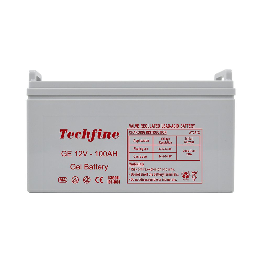 Techfine long shape 12V 100AH Solar Gel Battery Maintenance-free Lead-acid Batteries 100AH 120AH for Solar System