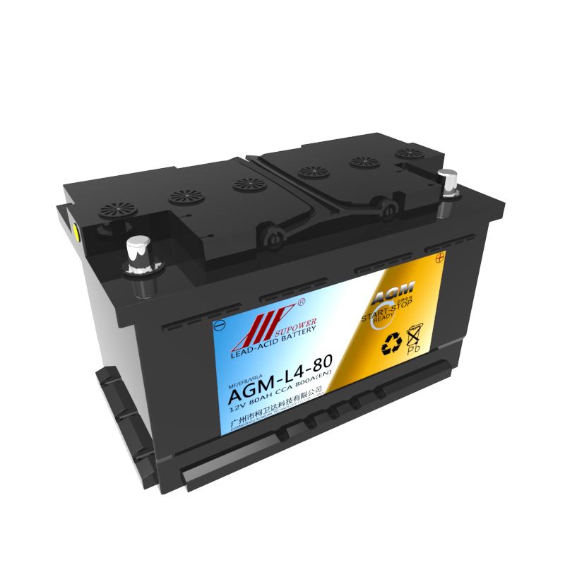 12V 80Ah lead acid battery OEM car maintenance-free AGM start-stop battery SUPOWER AGM-L4-80