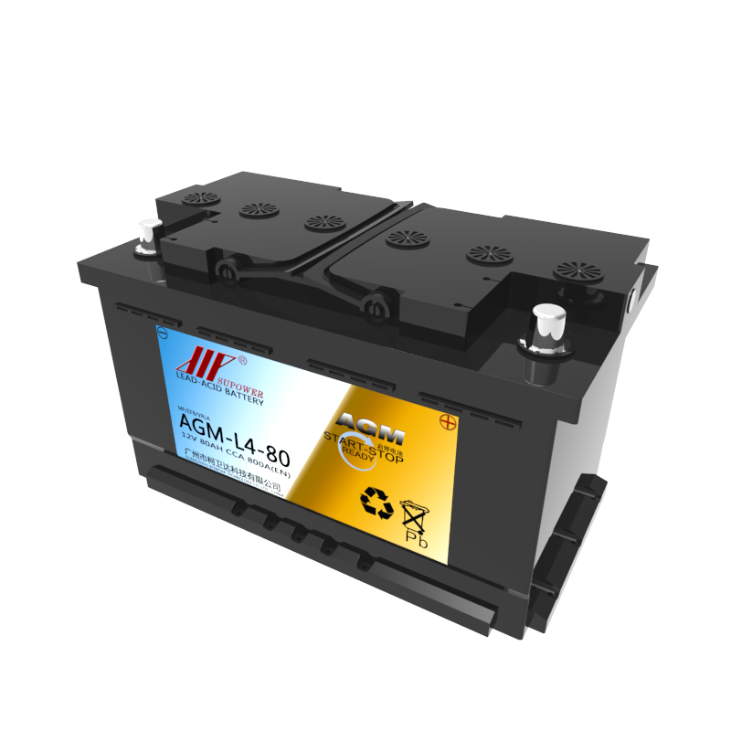 12V 80Ah lead acid battery OEM car maintenance-free AGM start-stop battery SUPOWER AGM-L4-80