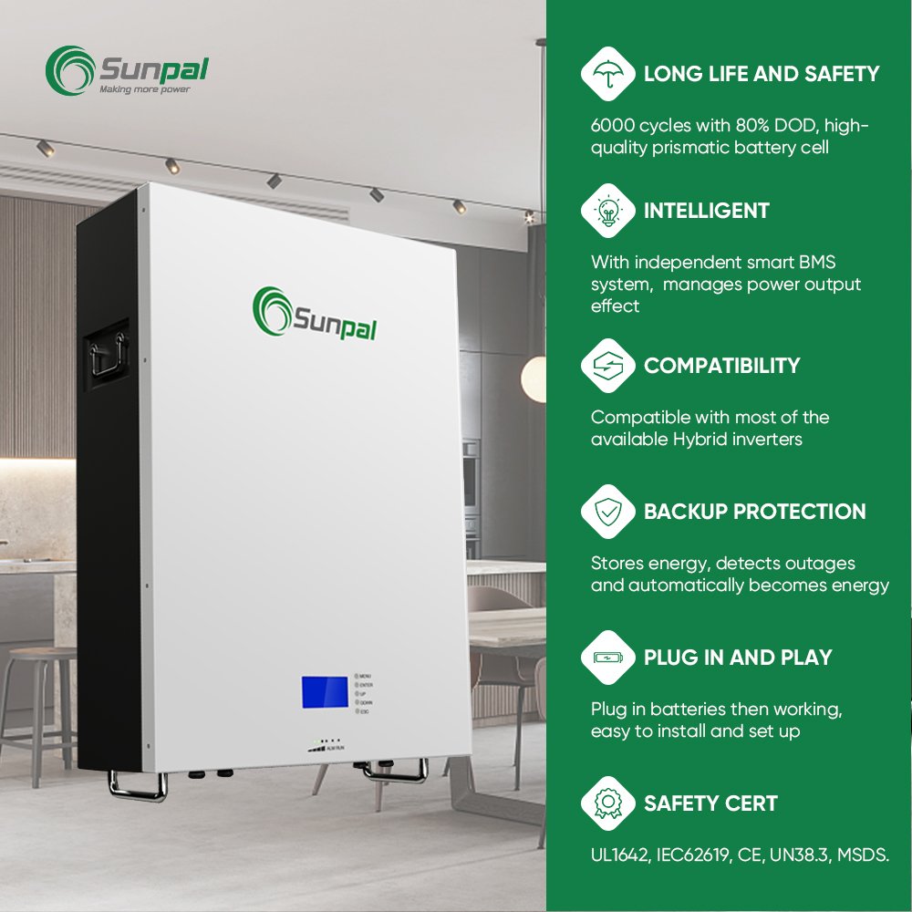 Sunpal Pv Solar System Bms 5Kw 8Kw 10Kw 15Kw Household Solar Storage System