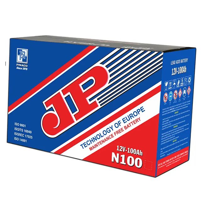 N100L 12V 100Ah Dry Charged Lead Acid Battery Excellent Cold Weather Performance for Boats and Cars Made in Vietnam