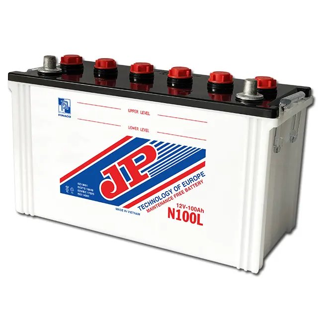N100L 12V 100Ah Dry Charged Lead Acid Battery Excellent Cold Weather Performance for Boats and Cars Made in Vietnam