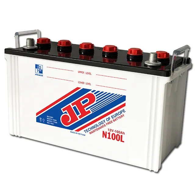 N100L 12V 100Ah Dry Charged Lead Acid Battery Excellent Cold Weather Performance for Boats and Cars Made in Vietnam