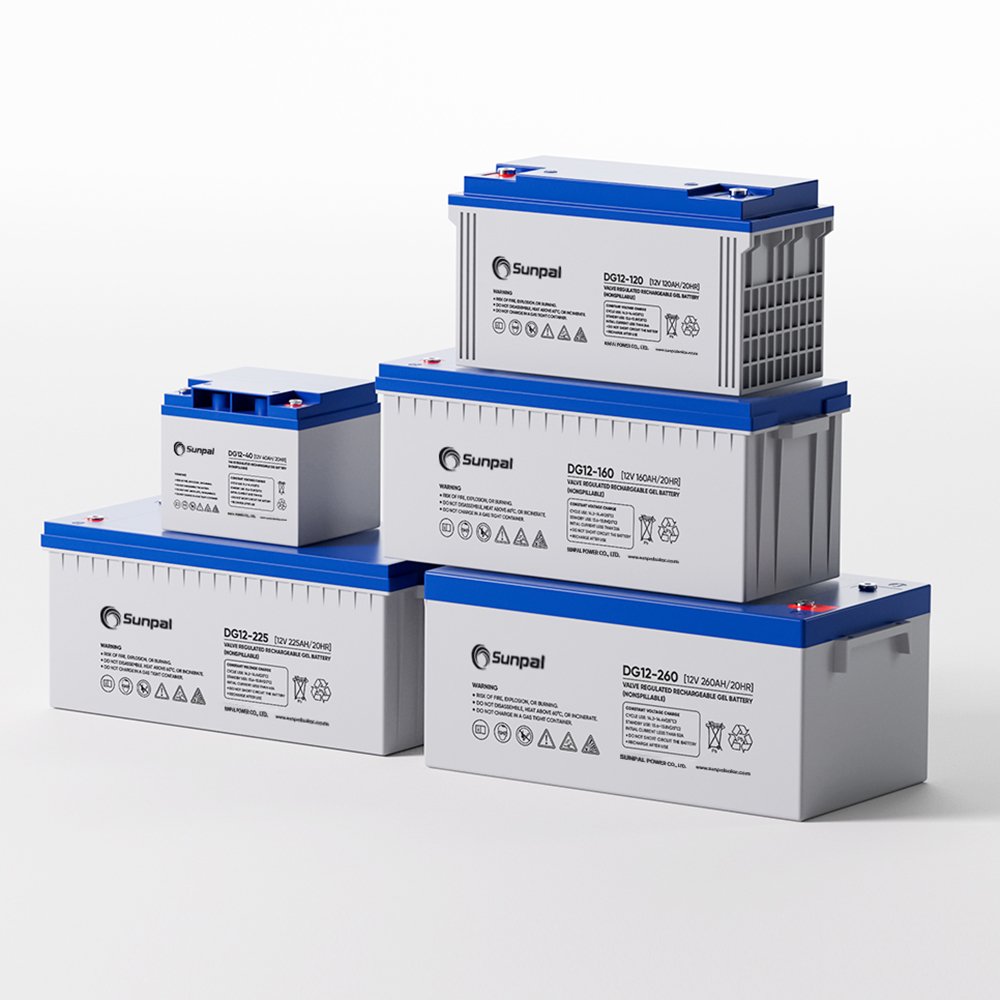 Sunpal Batterie Panneau Solaire 12V 24V 48V Lead Acid Batteries 100Ah 200Ah Kit Solaire Complet Batteries