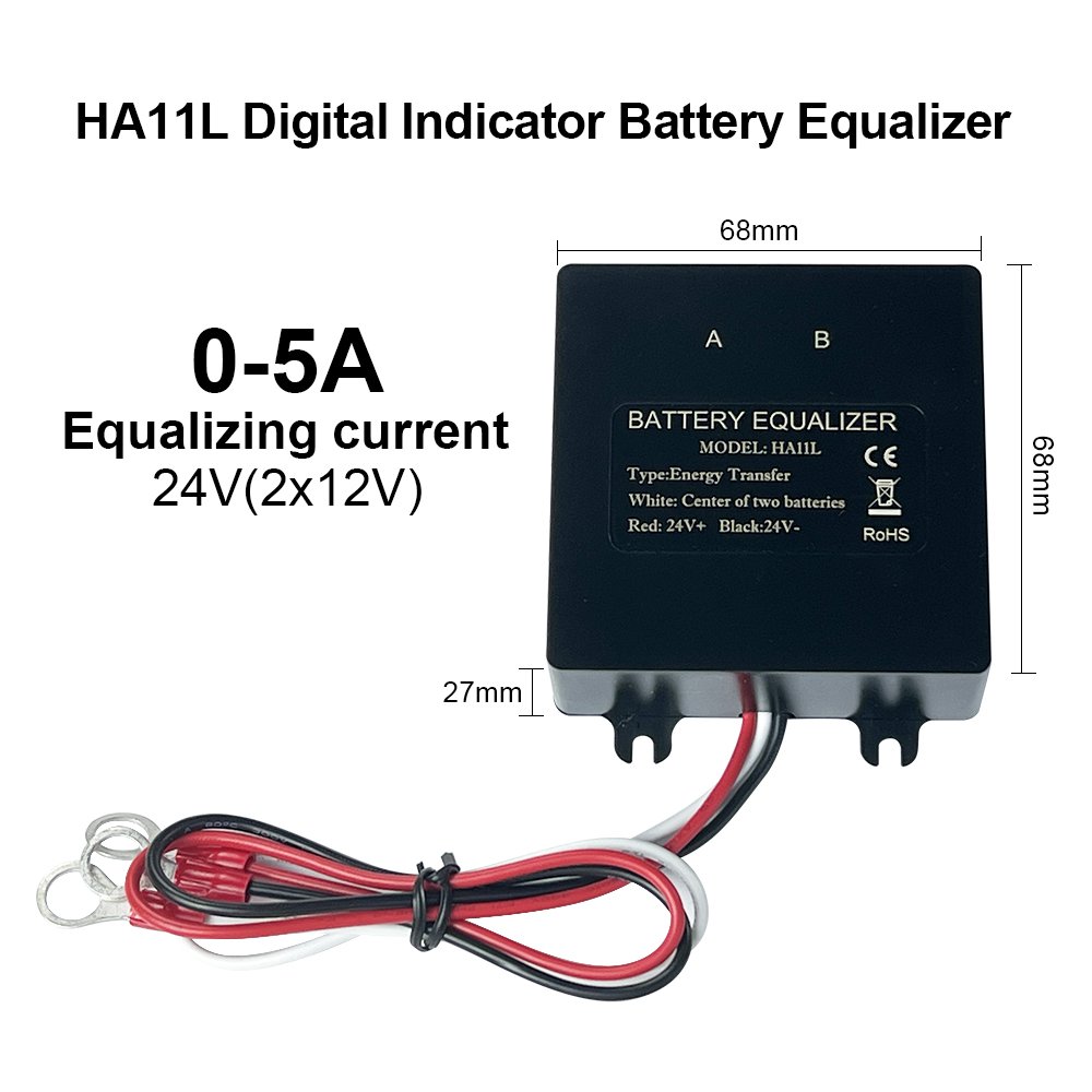 Jesudom 24V 48V Battery Balancer HA11L HA12L Batteries Voltage Equalizer Li-ion Lead Acid Battery Connected in Parallel