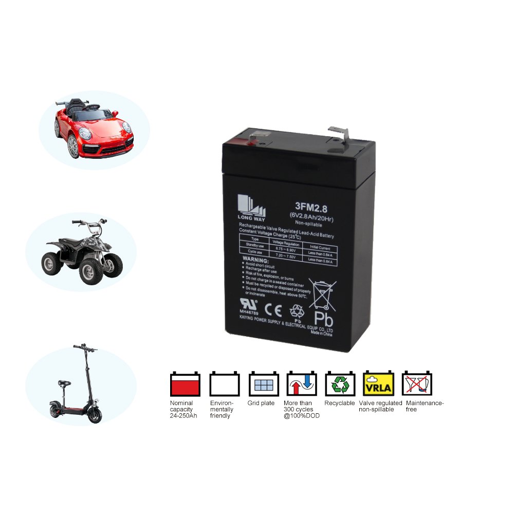 Electric Toy Car Power Supply VRLA 6V 2.8AH Lead Acid Batteries Product Category