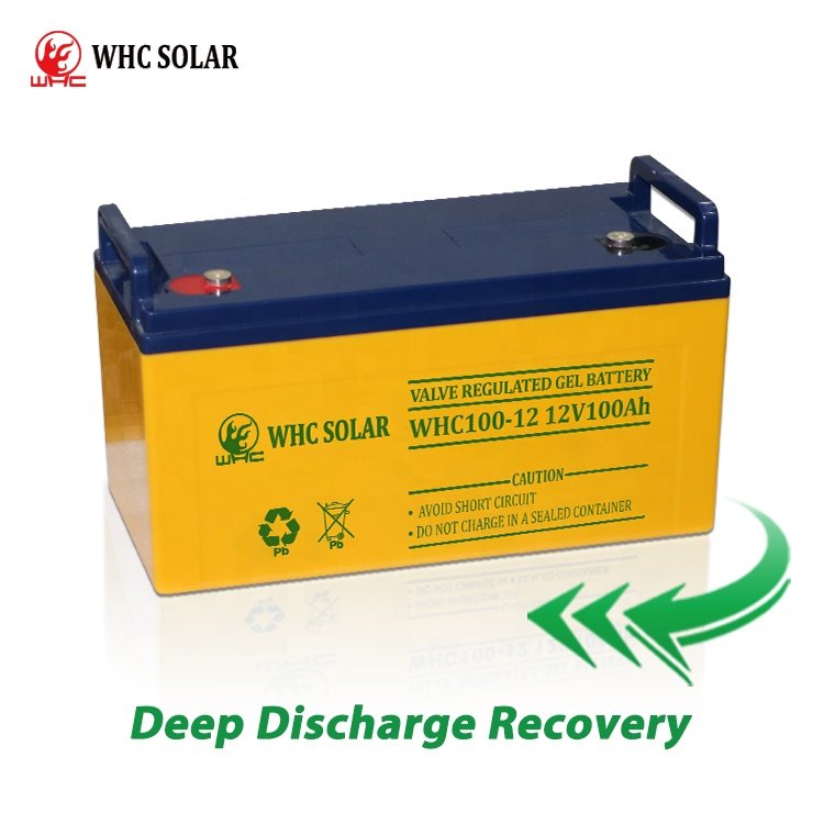 WHC OEM Maintenance-free gel energy storage solar batteries 100ah 12v deep cycle lead acid battery for solar system