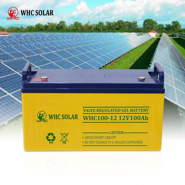 WHC OEM Maintenance-free gel energy storage solar batteries 100ah 12v deep cycle lead acid battery for solar system