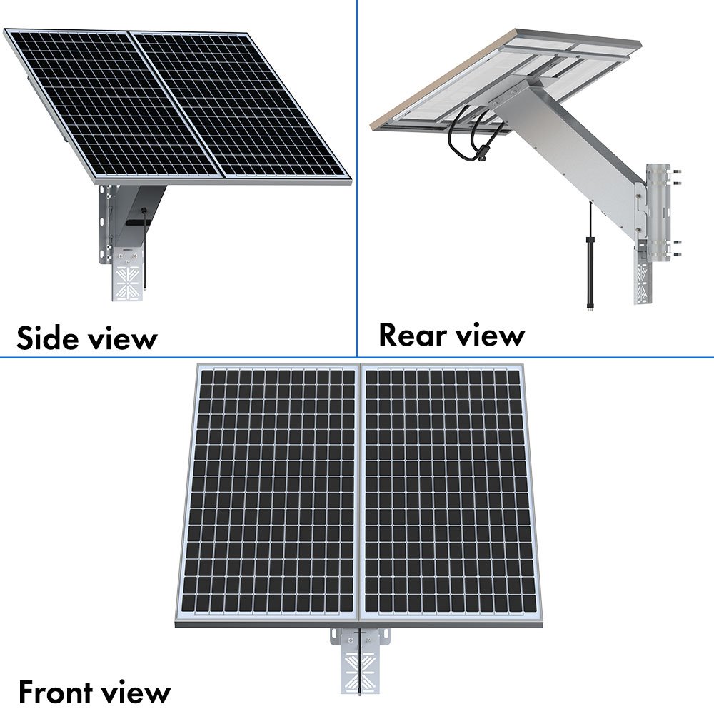 TecDeft WIFI camera with sound detection 100Ah LiFePO4 battery powered 12v 200w solar panel solar energy system for CCTV camera
