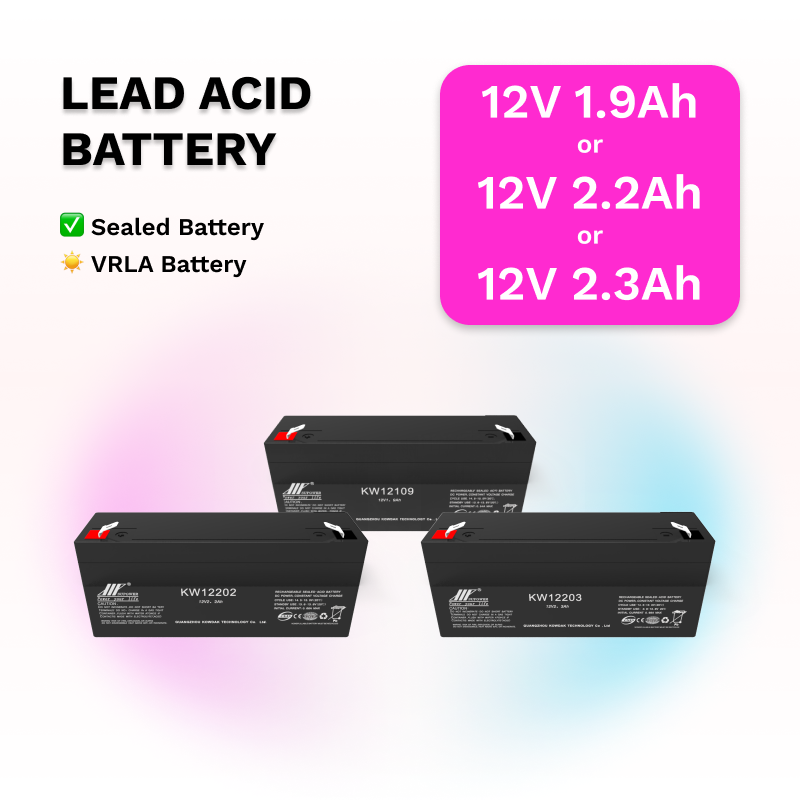 12V 1.9Ah 2.2Ah 2.3 Ah lead acid battery OEM small sized VRLA sealed battery SUPOWER KW12109 KW12202 KW12203