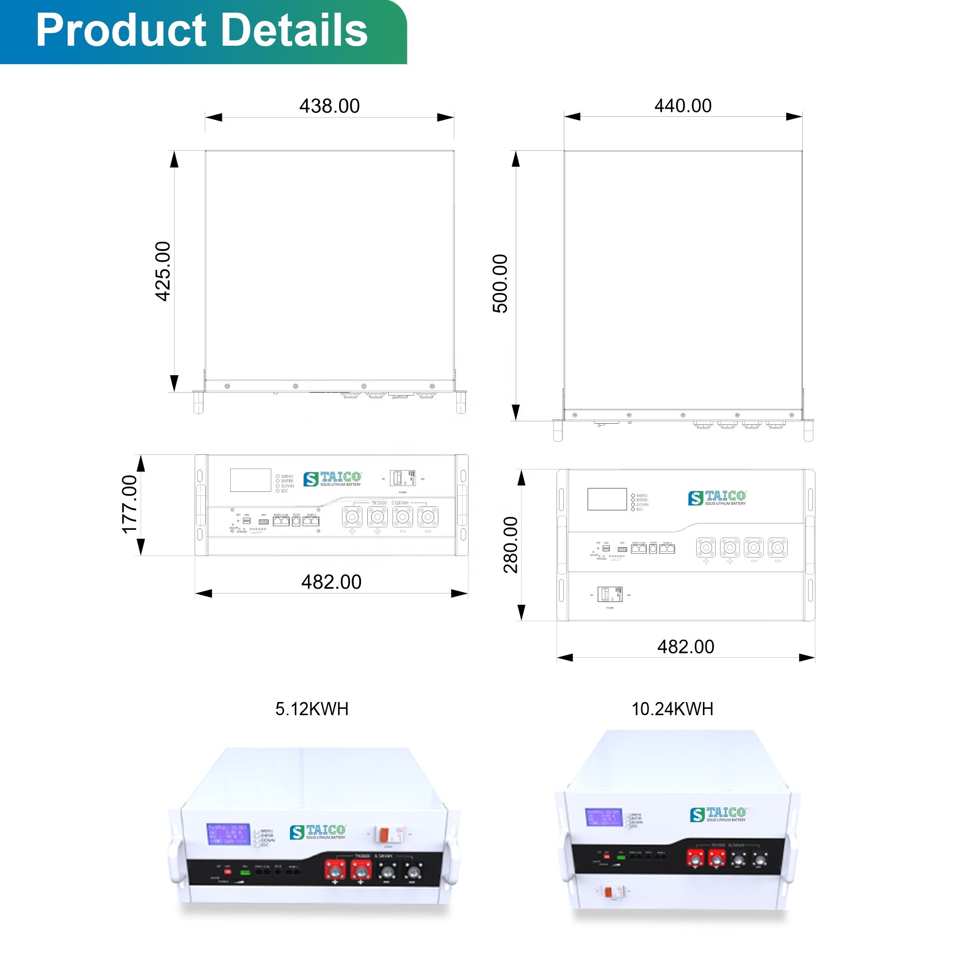 Hot Sell! Smart BMS 48V 100Ah Lifepo 4.8KWh 5Kwh 4U Case Batteries