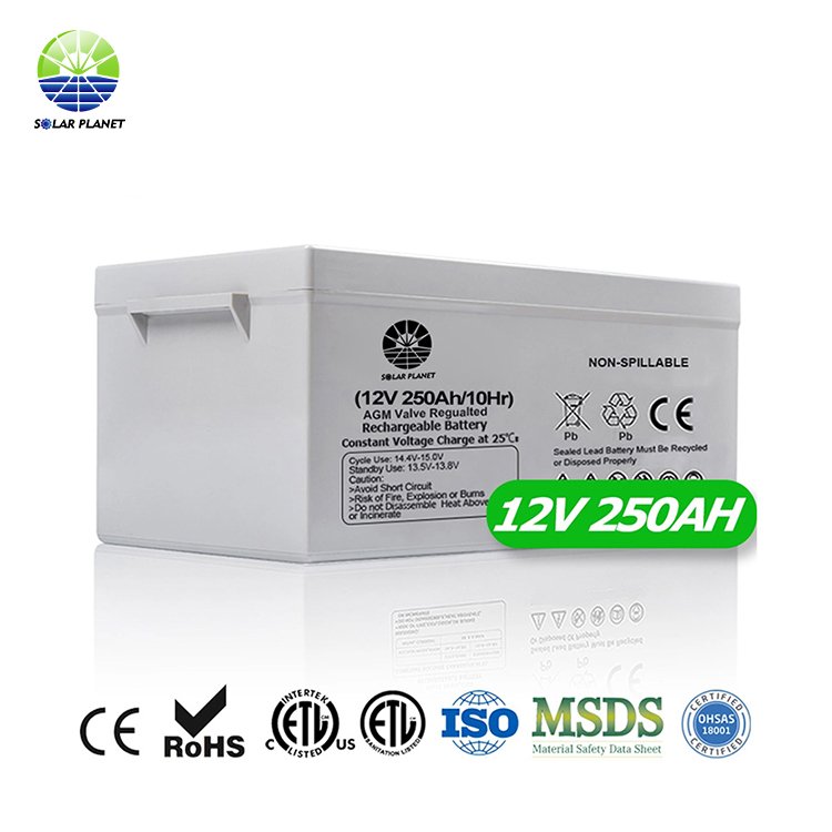 Solar Planet Rechargeable 12V 100Ah 200Ah 250Ah Solar Storage Power Gel Battery For Solar Energy System