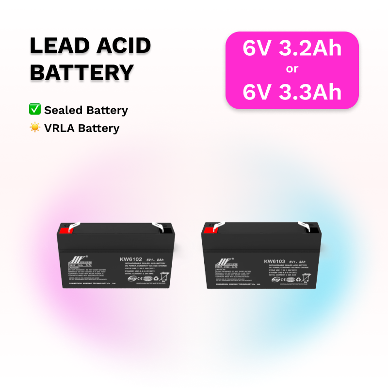6V 3.2Ah 3.3Ah lead acid battery OEM small sized VRLA sealed battery SUPOWER KW6302 KW6303