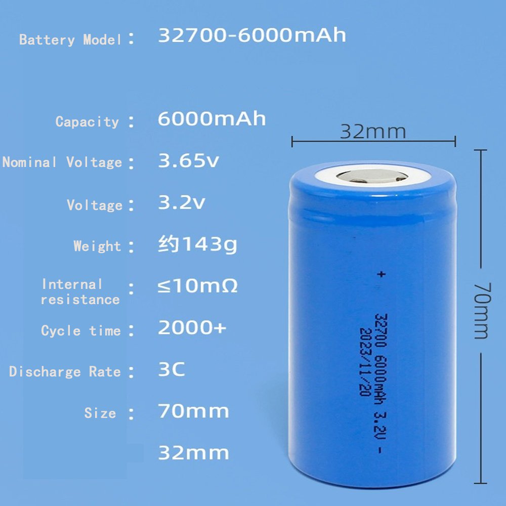 32700 6000mah 6200mah 3.2v Lfp Battery Lifepo4 Lithium Ion Batteries Cylindrical Cells 5C Rechargeable Battery For Solar Light