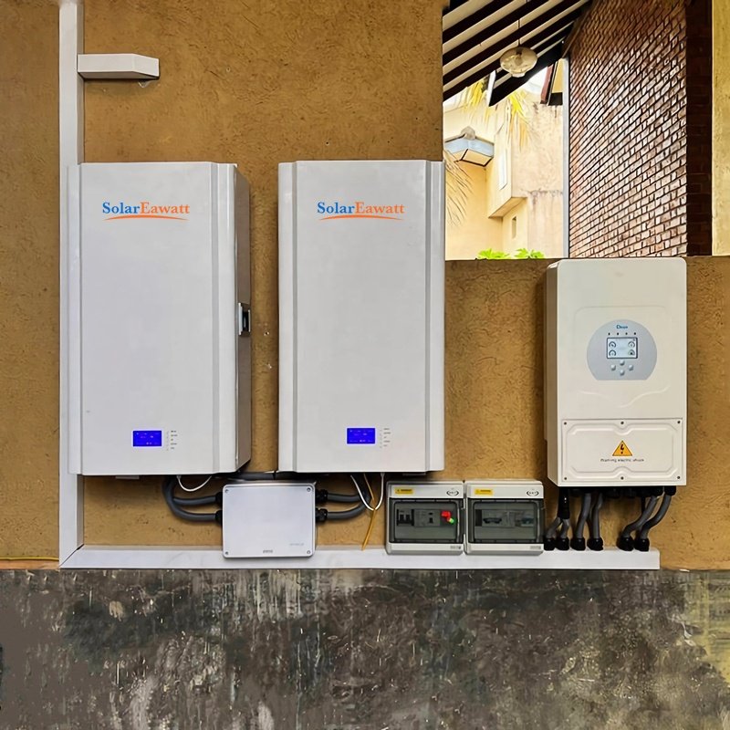 Solareawatt 5kwh 100ah Grade a Lithium Ion Batteries Power Wall-mounted Energy Storage System Battery Solar Off Grid System 60kg