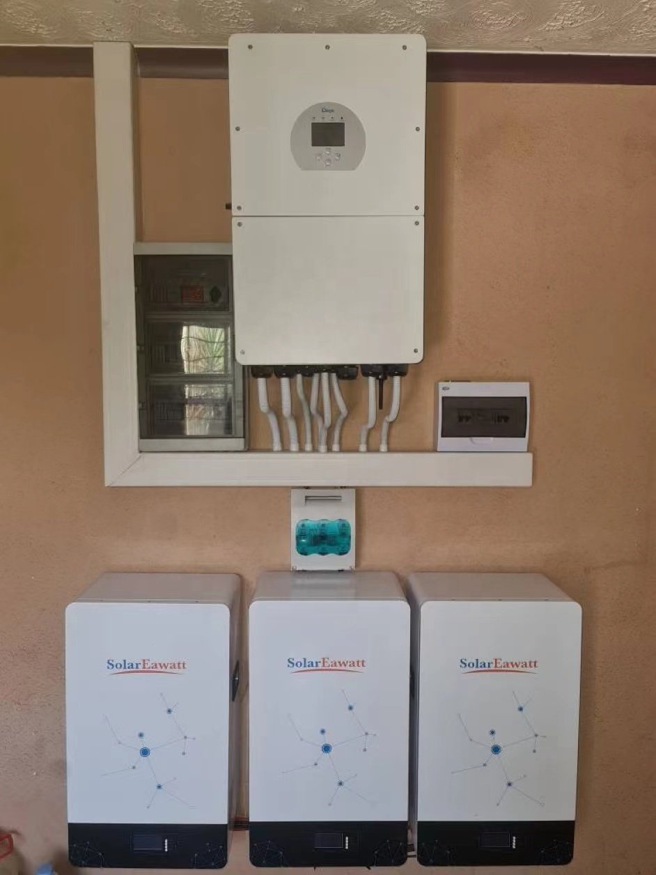 Solareawatt 5kwh 100ah Grade a Lithium Ion Batteries Power Wall-mounted Energy Storage System Battery Solar Off Grid System 60kg