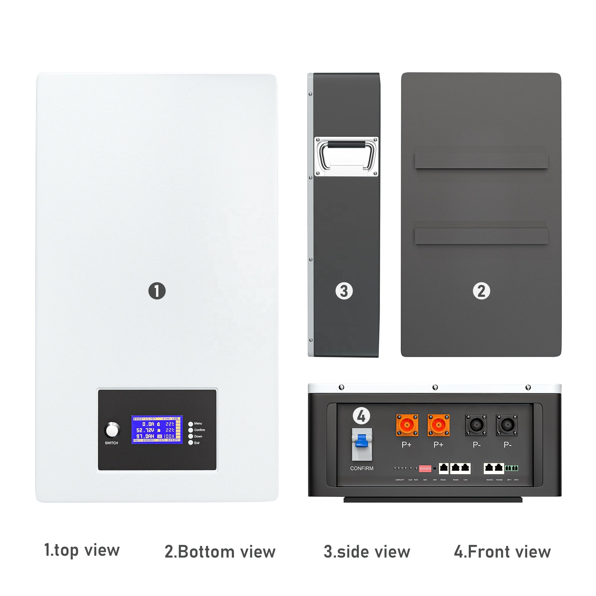 Solar energy wall mounted 51.2v 48v lithium ion battery for home use