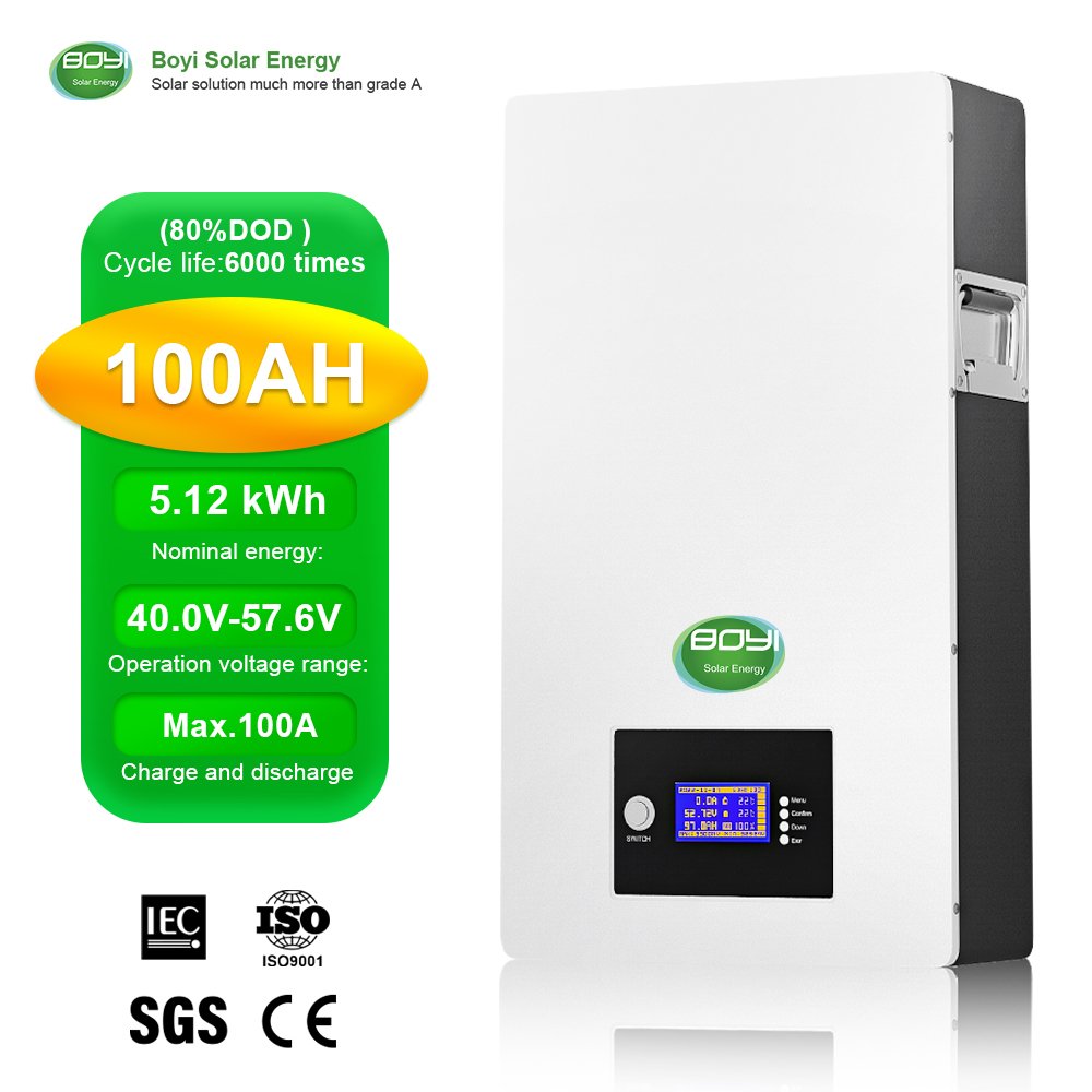 Solar energy wall mounted 51.2v 48v lithium ion battery for home use