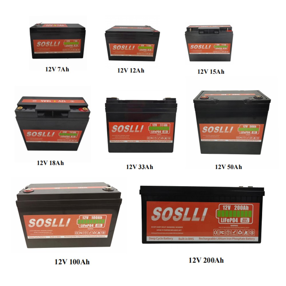 Lithium ion batteries 12v 15ah 20ah 30ah 50ah 80ah 100ah 120ah 150ah 200ah 300ah solar lifepo4 pack battery 12V