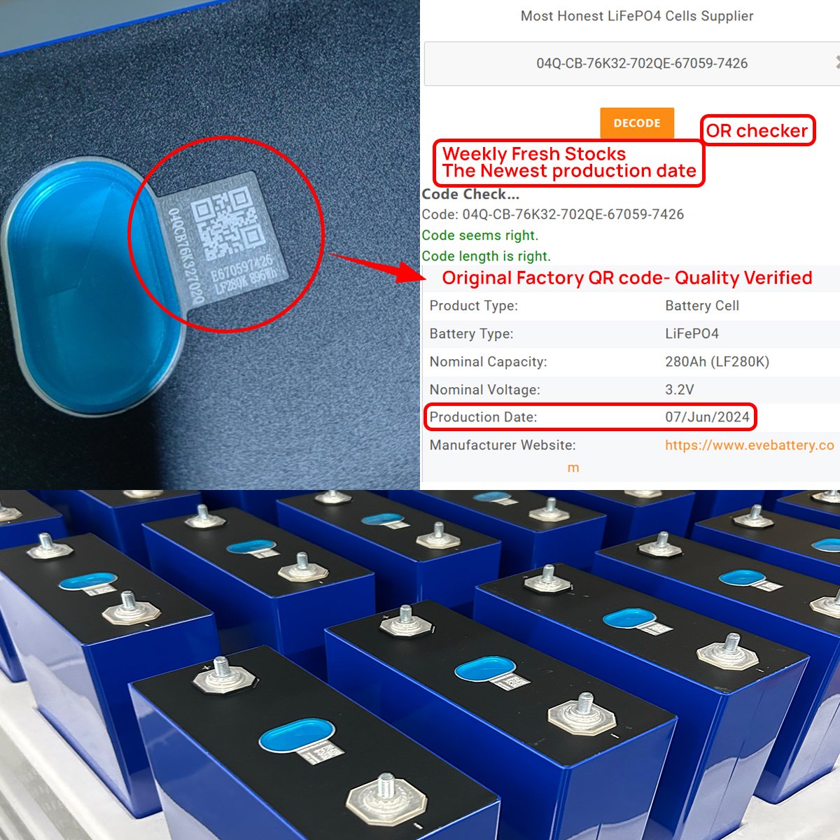 8000 Cycles Grade A Lifepo4 3.2v 50ah V3 280Ah 302ah 304ah 310ah 320ah Lithium Ion Battery Prismatic Cells LF280k 280Ah Lifepo4